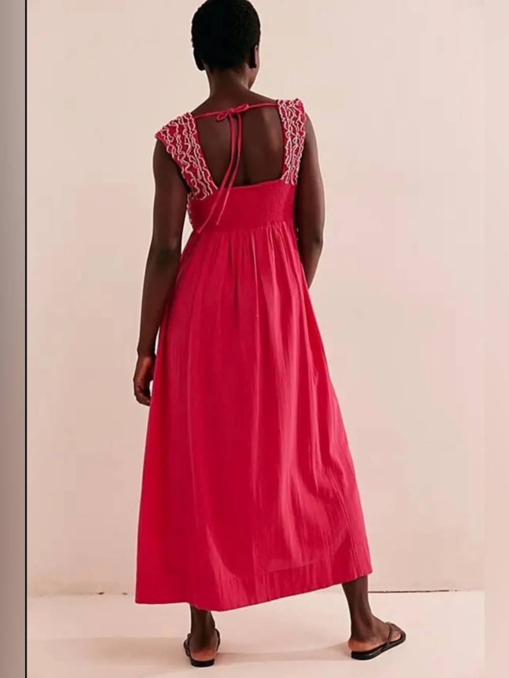 New Free People Feel the Frill Midi Dress ~ Love Potion - Picture 3 of 8